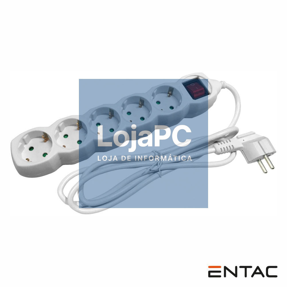 Tomada Elétrica C/ 5 Saídas Interruptor 1.5m ENTAC