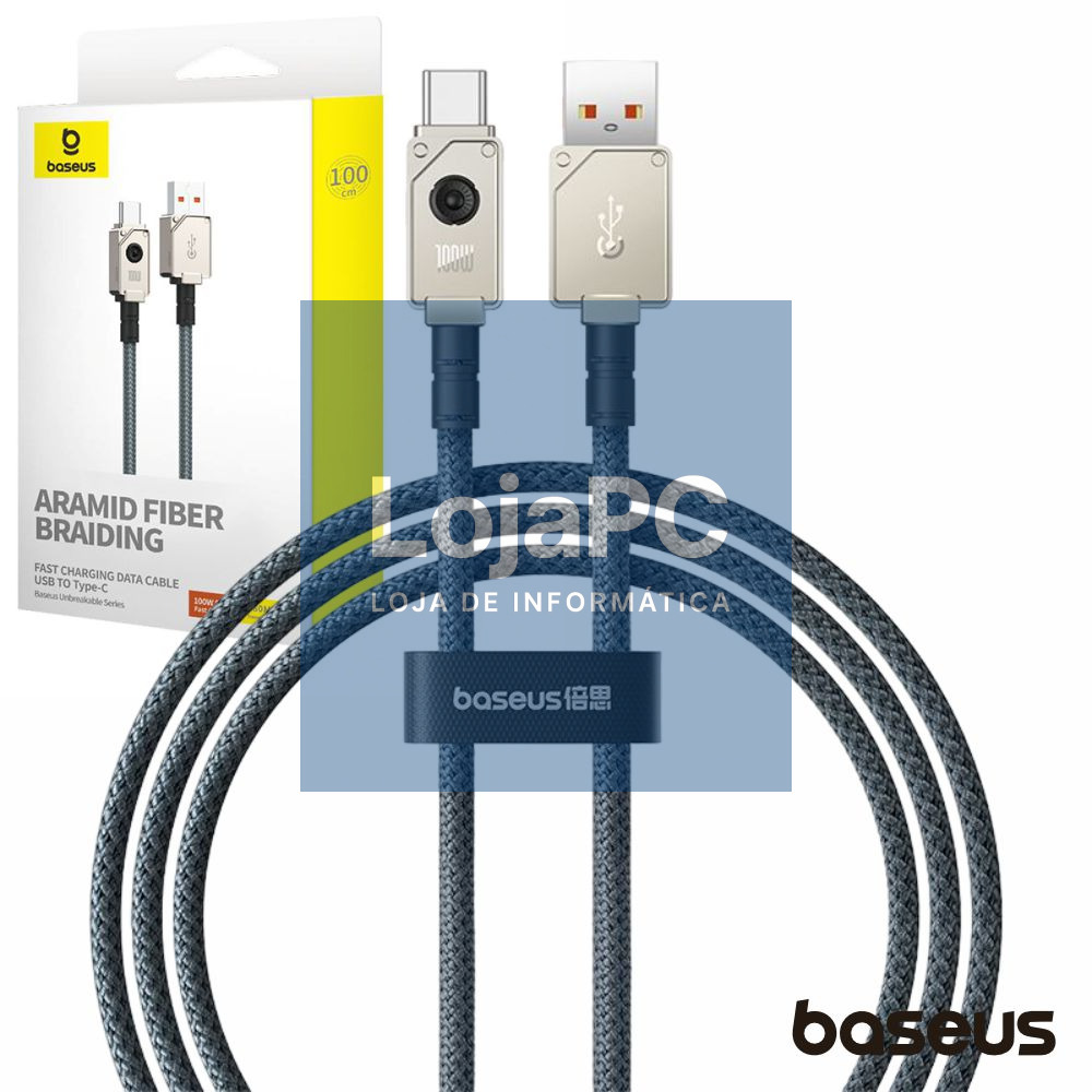 Cabo USB-A Macho P/ USB-C Macho 100W 1m BASEUS