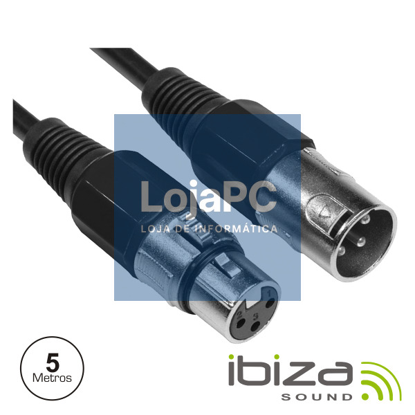 CABO XLR 3P MACHO / XLR 3P FÊMEA 5M IBIZA