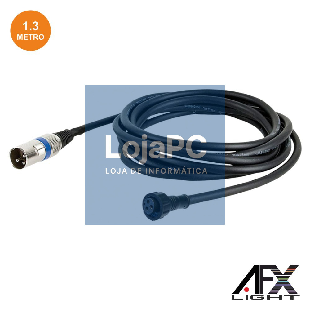 CABO DMX XLR 3P MACHO / XLR 3P FÊMEA 1.3M IPAR123 AFXLIGHT