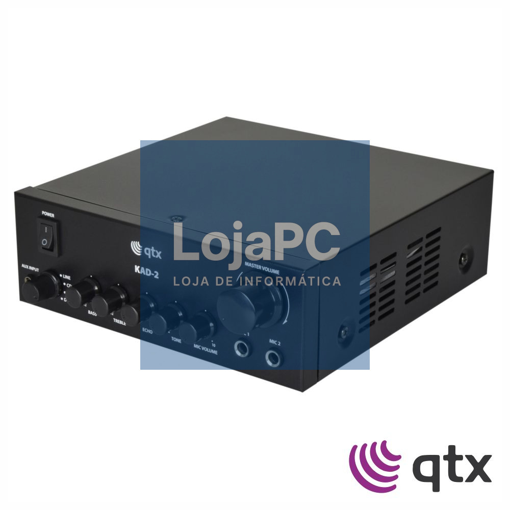 Amplificador Áudio 110W 2 Canais LINE/AUX/CD/DVD QTX