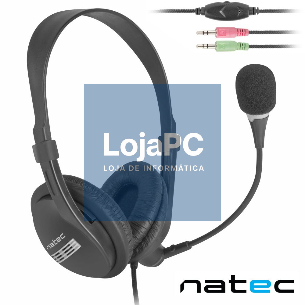 Auriculares C/ Fios E Microfone Preto NATEC