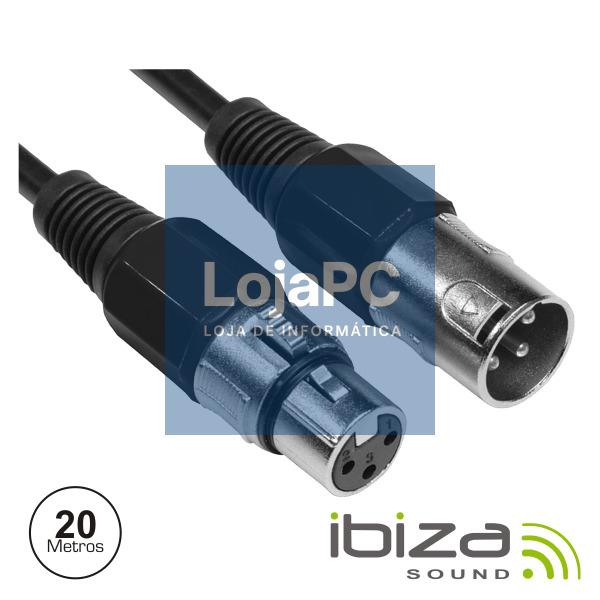 CABO XLR 3P MACHO / XLR 3P FÊMEA 20M IBIZA
