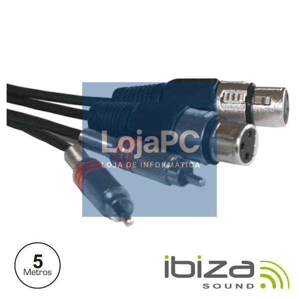 CABO 2-XLR 3P FÊMEA / 2-RCA MACHO 5M IBIZA
