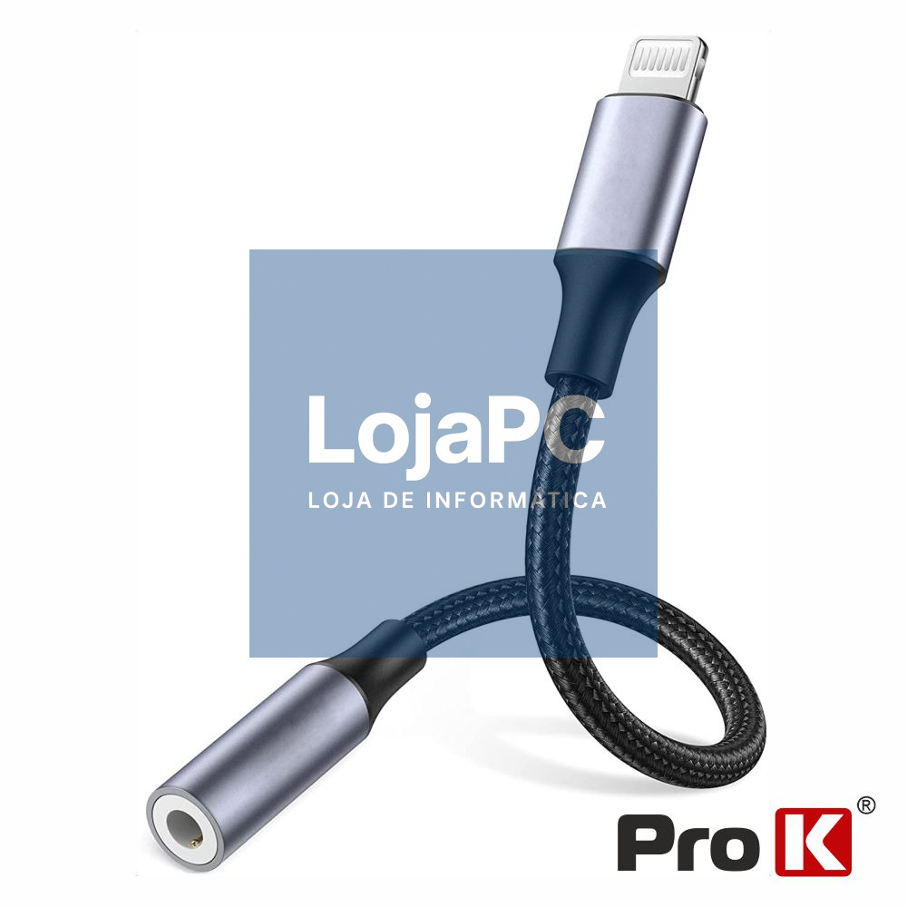 Cabo Adaptador Lightning Macho / Jack 3.5mm Fêmea PROK
