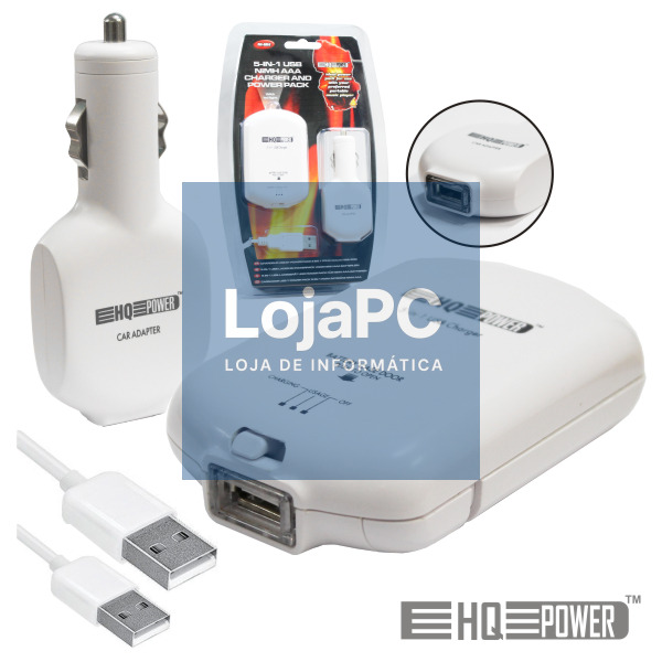 CARREGADOR DE BATERIAS NI-MH AAA 5 EM 1 C/ USB