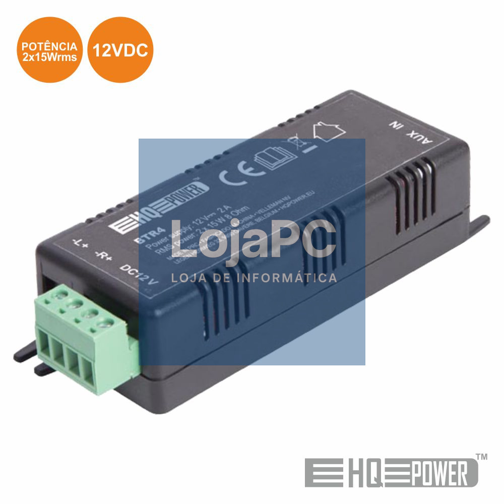 AMPLIFICADOR DE ÁUDIO S/ FIOS 2X15Wrms HQ POWER