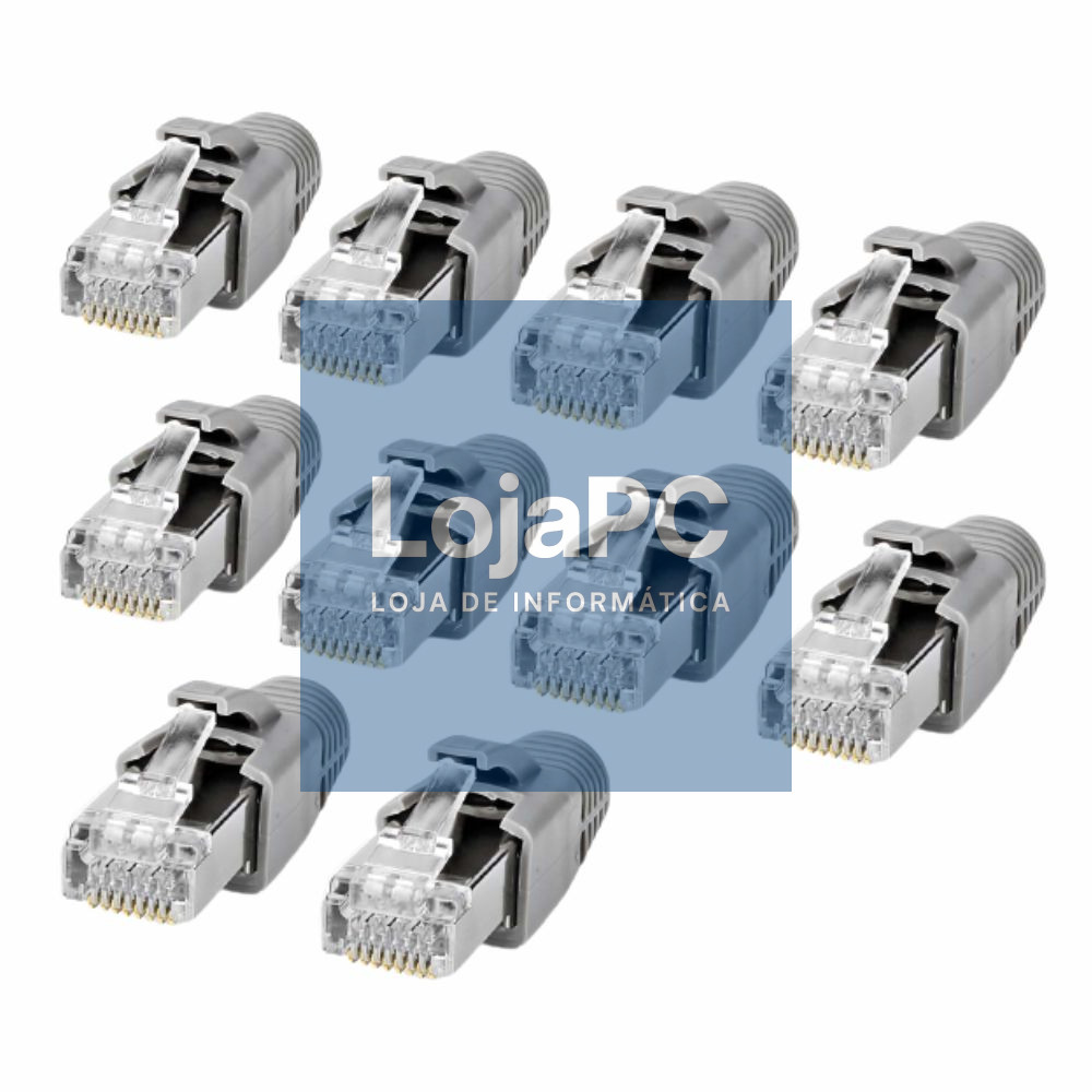 Conjunto 10 Fichas RJ45 Modulares 8p8c CAT7 FTP Metálicas