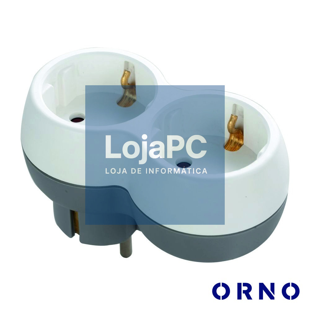 Ficha Elétrica Adaptadora 2x Schuko Branco ORNO