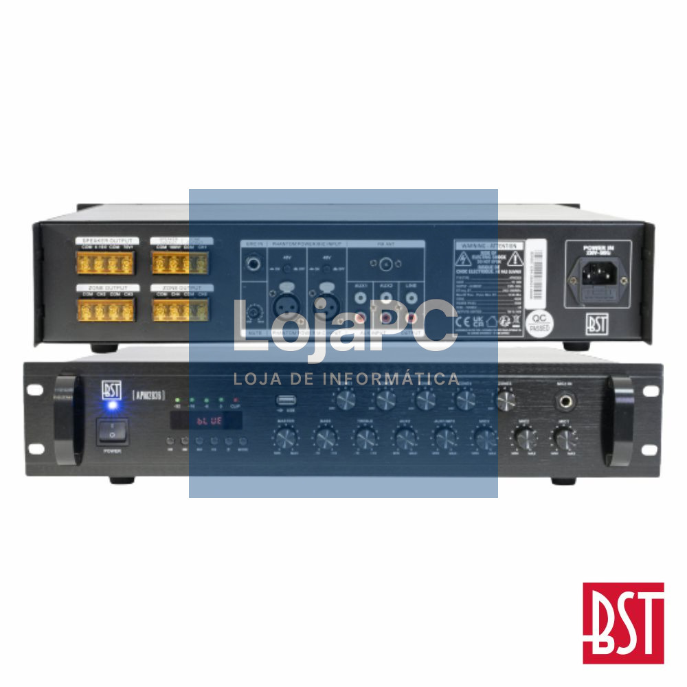 Amplificador 5 Zonas Pa 230V 350W 100V USB/FM/BT BST