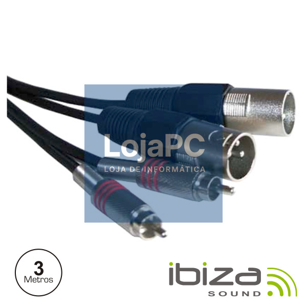 CABO 2-XLR 3P MACHO / 2-RCA MACHO 3M IBIZA