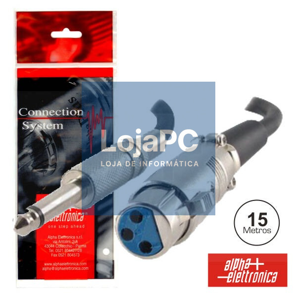 CABO XLR 3P FÊMEA / JACK 6.35 MACHO 15M MN POLYBAG