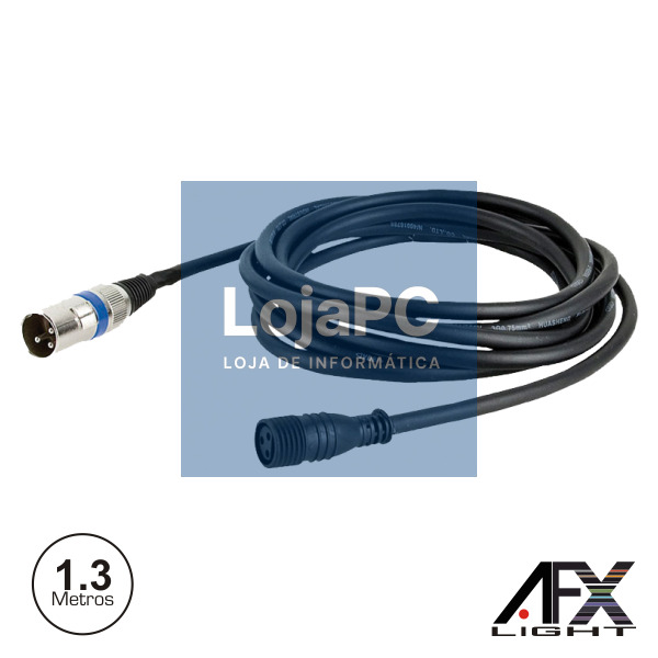 CABO DMX XLR 3P MACHO / XLR 3P FÊMEA 1M IP65 AFXLIGHT