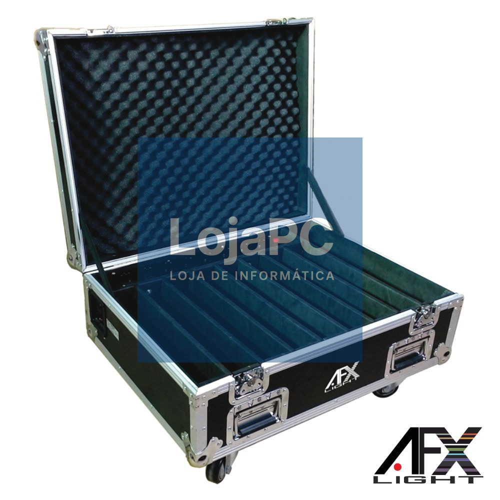 MALA TRANSPORTE DJ P/ 8BARRAS LED FREEBARQUAD RODAS AFXLIGHT