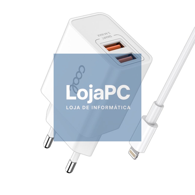 Network Charger for iPhone COOL 2 x USB + Lightning Cable 1.2m (2.4 Amp)