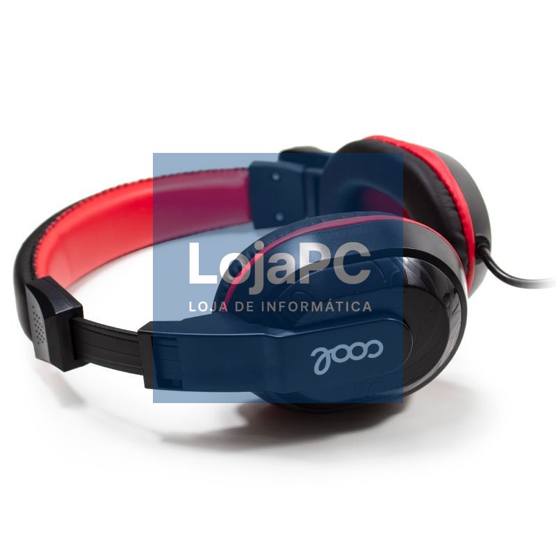 Office Stereo Headphones COOL Dublin with microphone (Black-Red) — imagem 4
