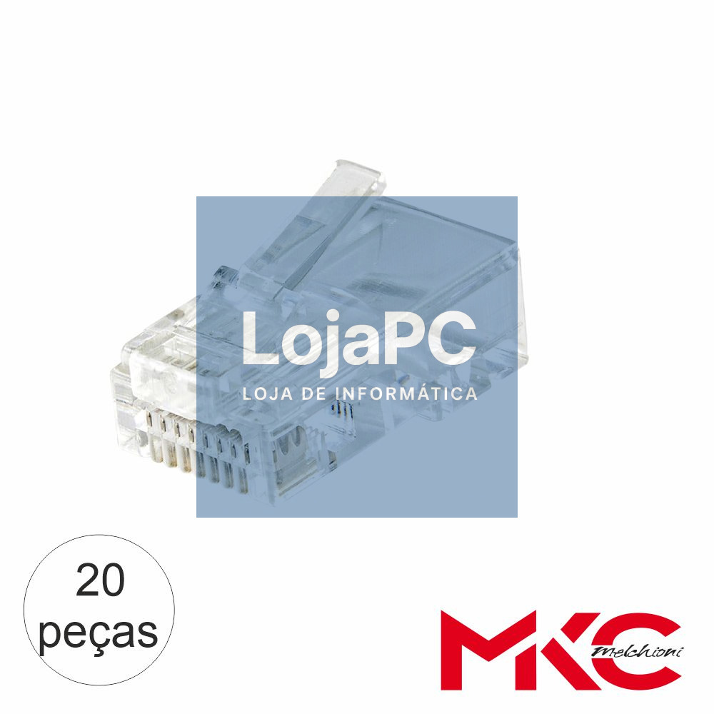 Ficha RJ45 Modular 8p8c CAT6 Passante UTP 20x MKC
