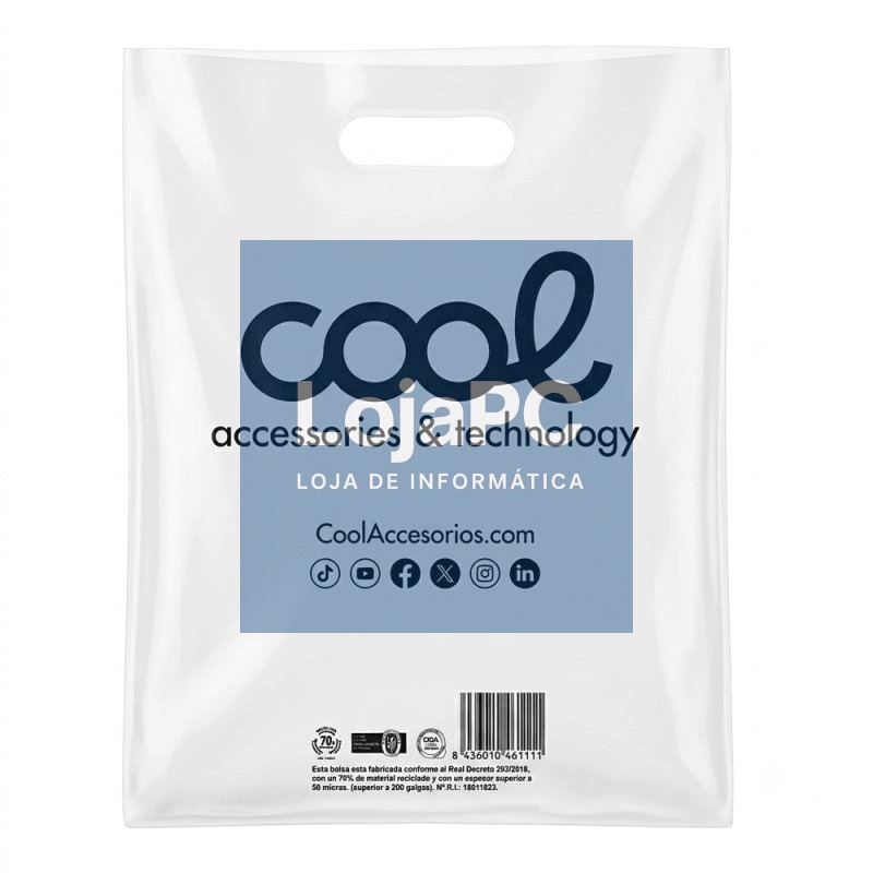 Pack 100 Large 70% Recycled White Plastic Bags COOL (51 x 40 cm) — imagem 3