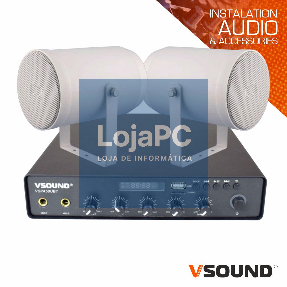 Sistema de Som Amplificado 50W 220V/12V FM/BT/USB/SD VSOUND