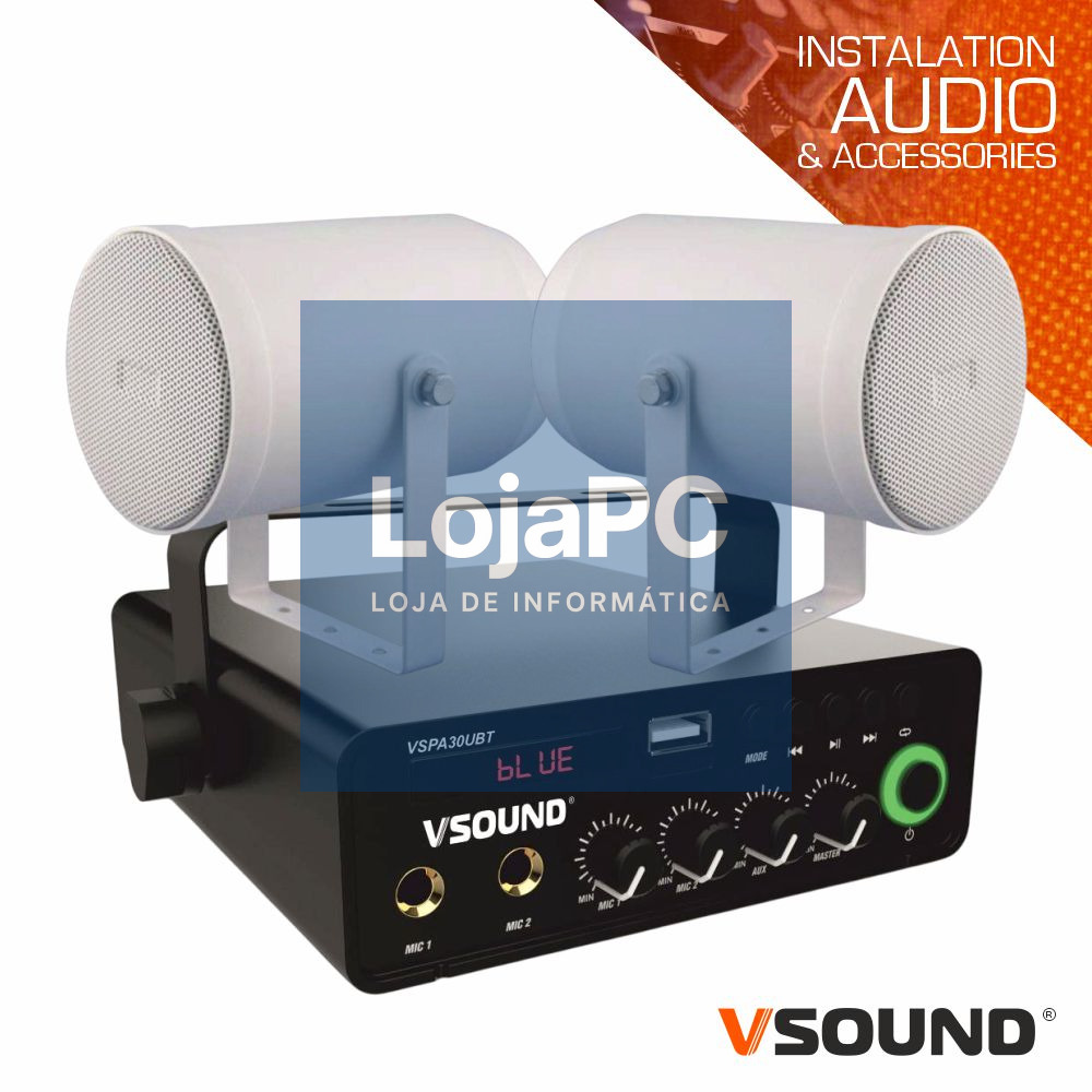 Sistema de Som Amplificado 60W 220V/12V FM/BT/USB/SD VSOUND