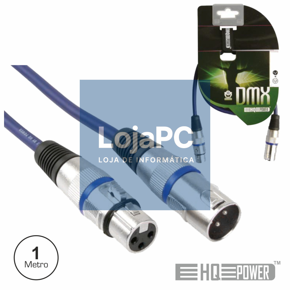 CABO DMX XLR 3P MACHO / XLR 3P FÊMEA 1M HQ POWER
