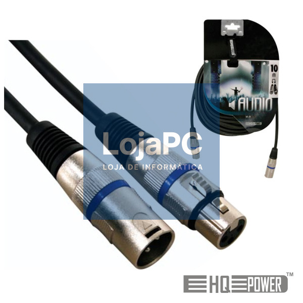 CABO XLR 3P MACHO / XLR 3P FÊMEA 10M HQ POWER
