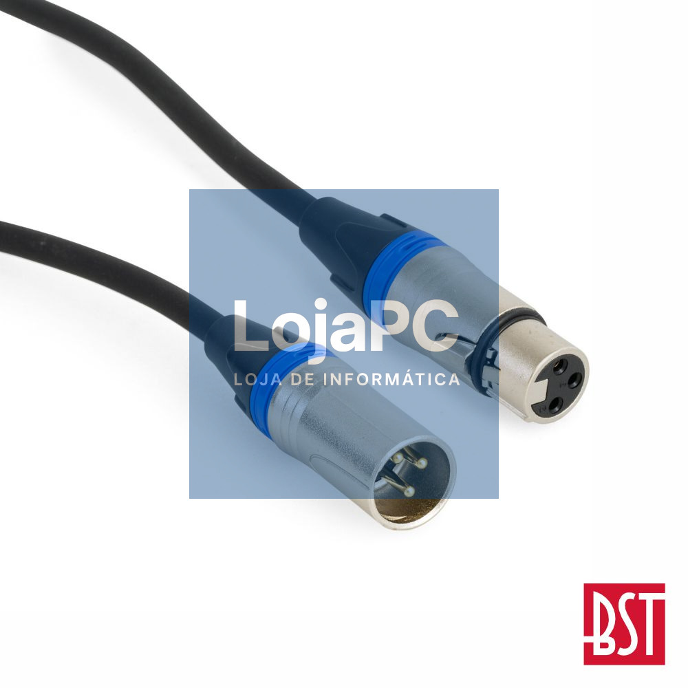 Cabo DMX XLR 3p Macho / XLR 3p Fêmea IP65 0.6m BST