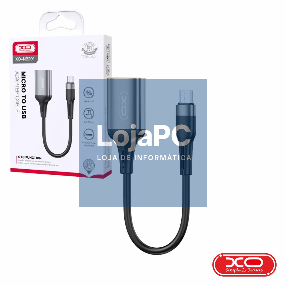 Cabo Adaptador Micro-USB Macho/USB-A 2.0 Fêmea OTG XO