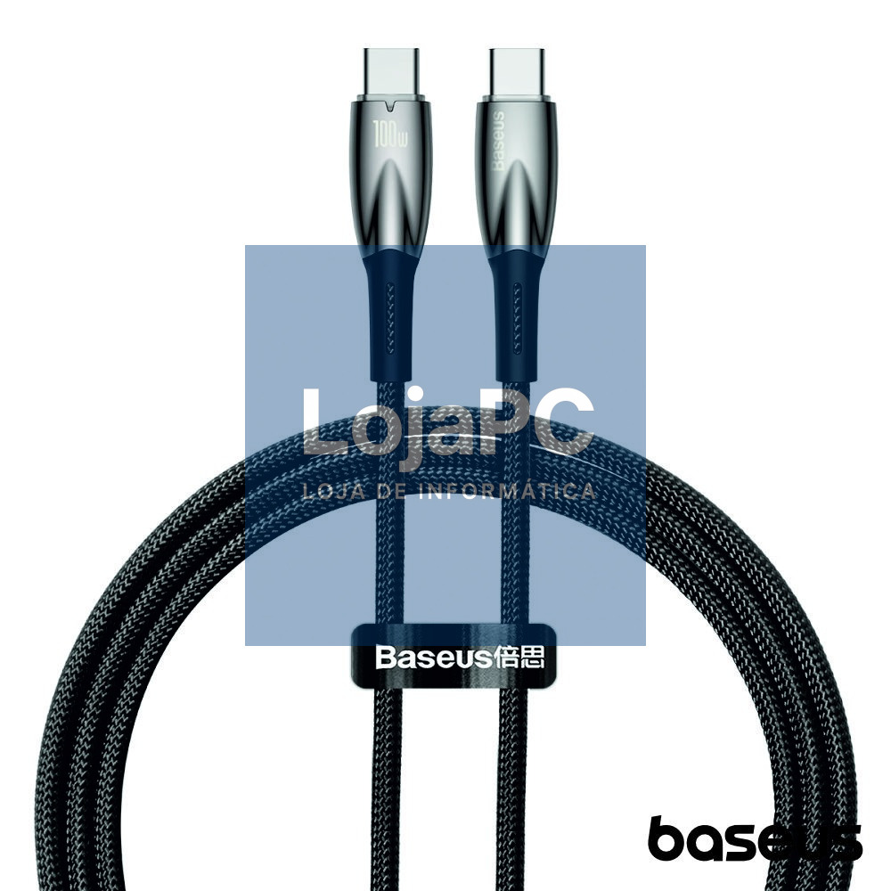 Cabo USB-C Macho P/ USB-C Macho 100W 1m Glimmer BASEUS