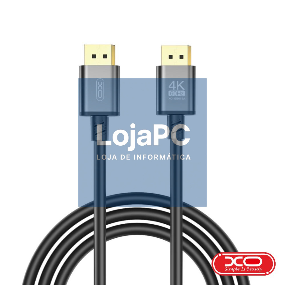Cabo Displayport Macho / Displayport Macho 4K 5m Preto XO