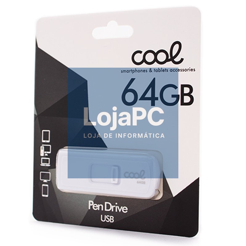 Pen Drive USB x64 GB 2.0 COOL Basic White — imagem 2