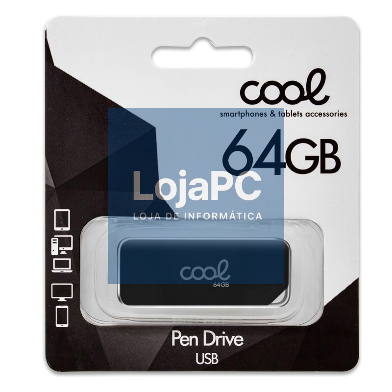 Pen Drive USB x64 GB 2.0 COOL Board Black — imagem 2