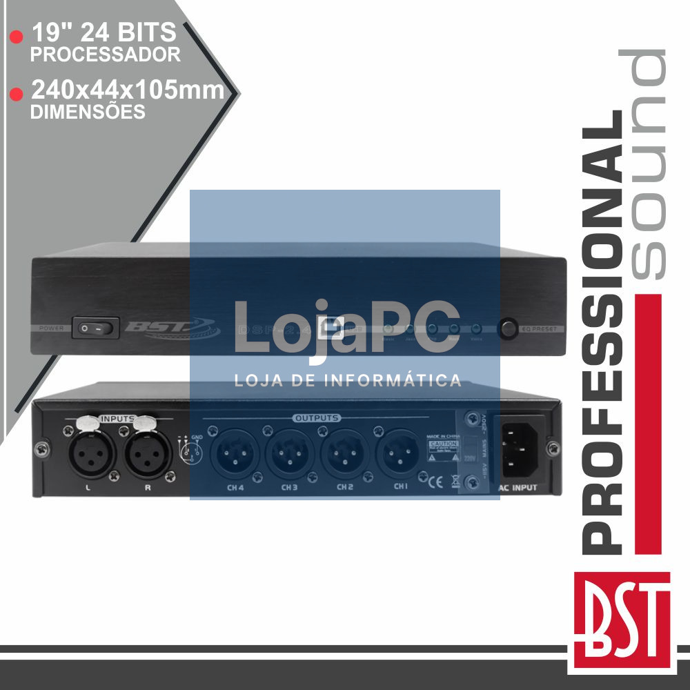 PROCESSADOR DE ÁUDIO DIGITAL 19" 24 BITS USB BST
