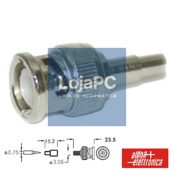 FICHA BNC MACHO P/CRAVAR P/ CABO RG174