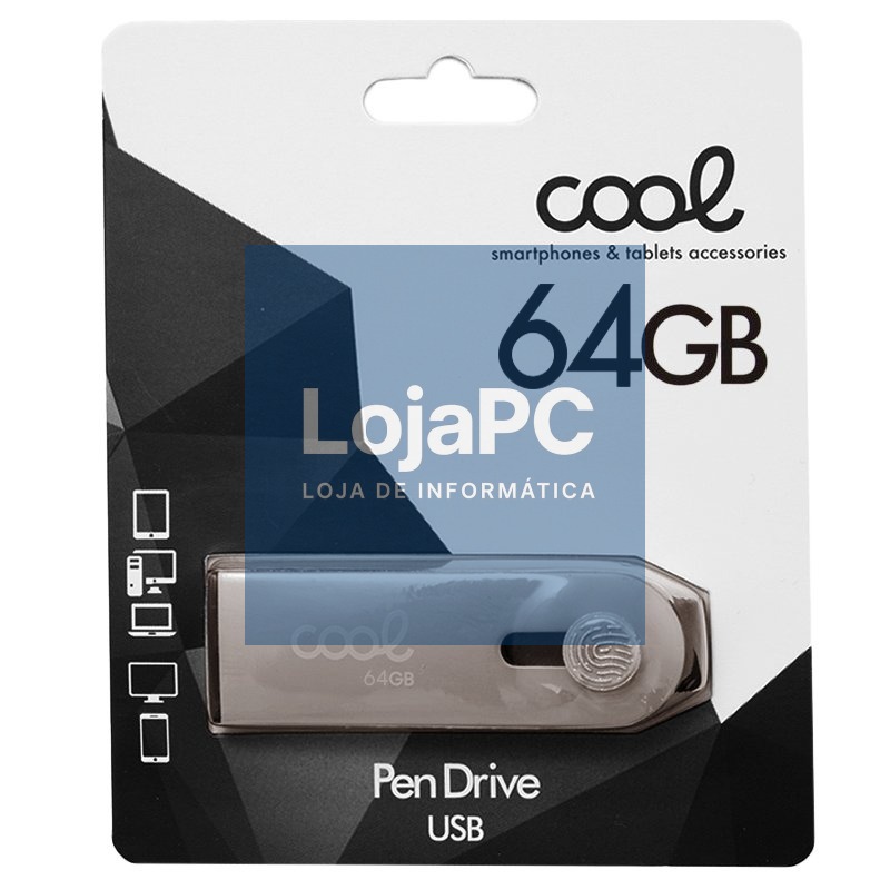 Pen Drive USB x64 GB 2.0 COOL Optimus Silver — imagem 3