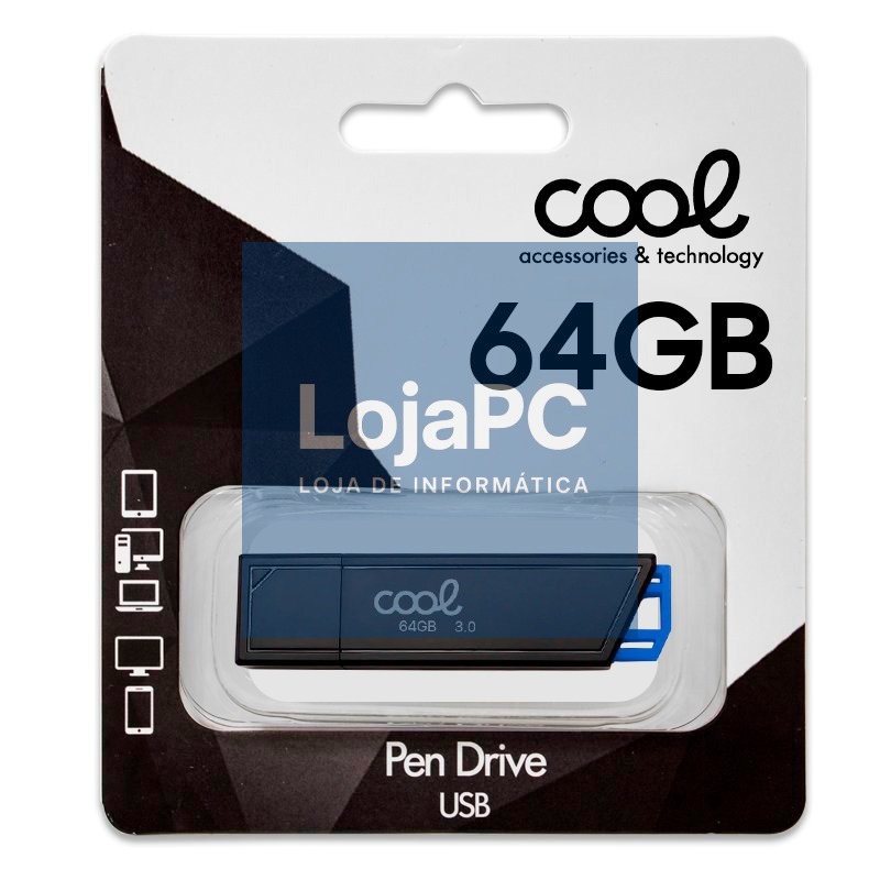 Pen Drive USB x64 GB 3.0 COOL Lancer Blue — imagem 2