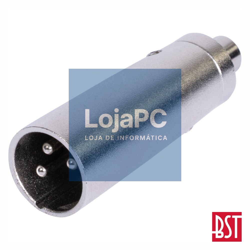Ficha Adaptadora XLR 3p Macho / Rca Fêmea BST