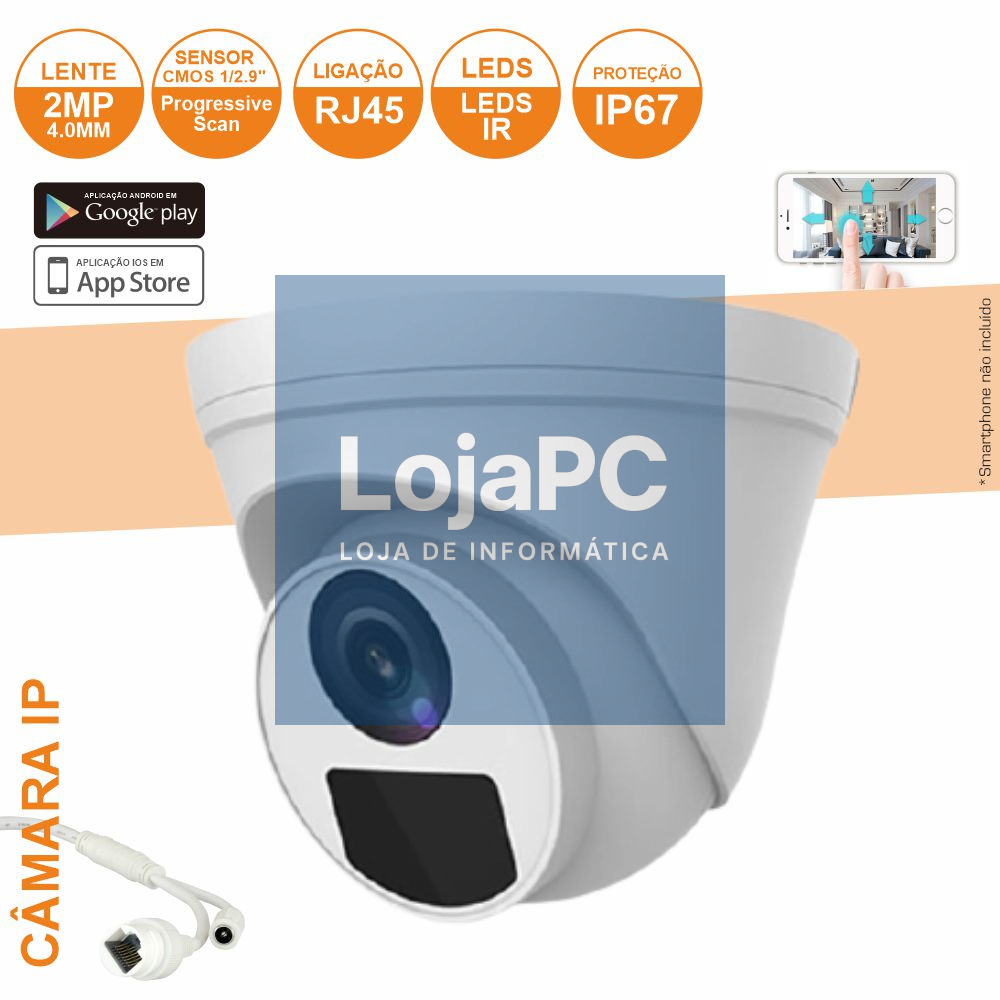 Câmara Vigilância IP Dome Cmos 1080p 2mp IP67