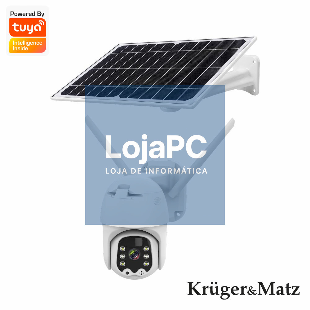 Câmara Vigilância IP FHD Wifi C/ Painel Solar Kruger Matz