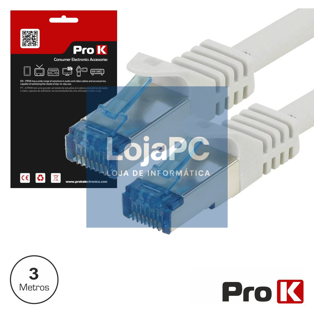 CABO S/FTP CAT6E 3M CINZA PROK