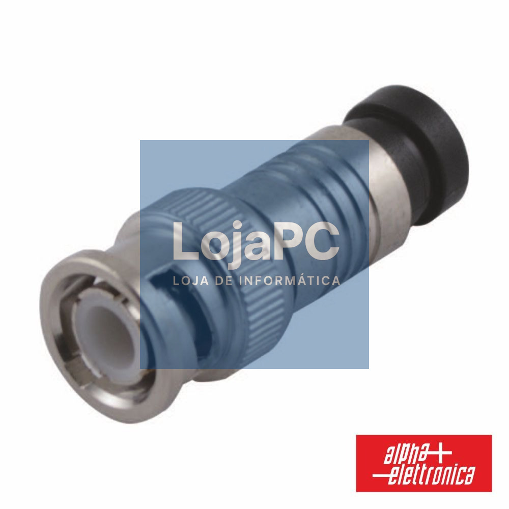 Ficha BNC Macho Preta De Compressão