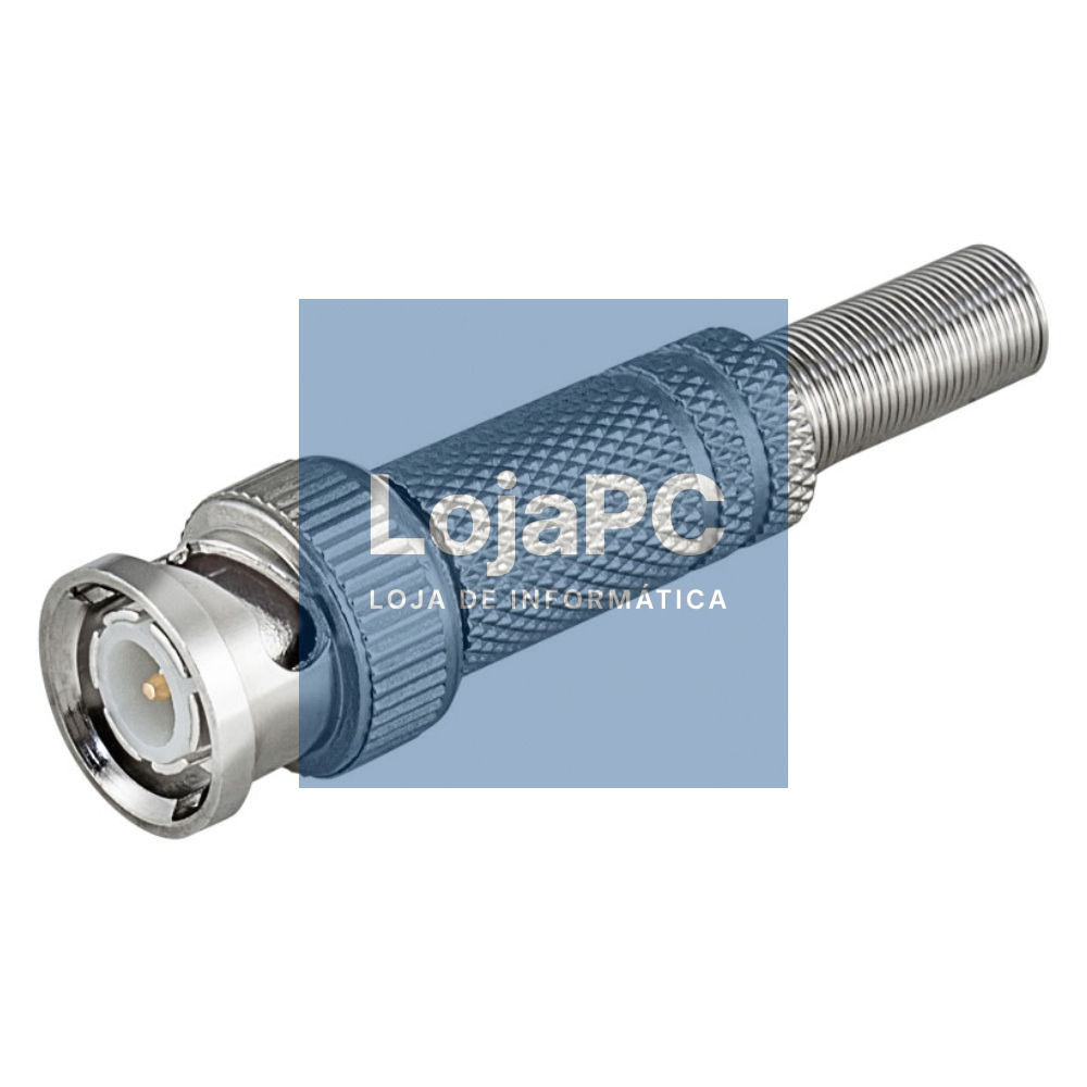 Ficha BNC Macho C/ Proteção Prateada  RG59
