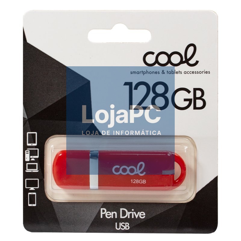 Pen Drive x USB 128 GB 2.0 COOL Cover Red — imagem 2