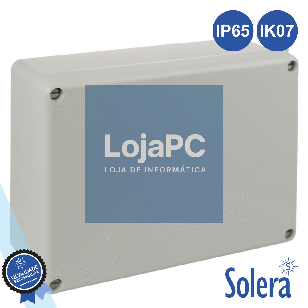 CAIXA DE PASSAGEM ESTANQUE 220x170x80MM IP65 IK07 SOLERA
