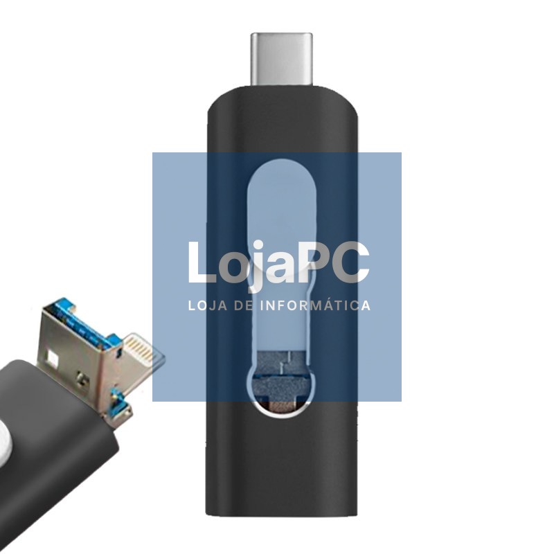 Pen Drive x USB 128 GB COOL (3 in 1) Lightning / Type-C / USB Black