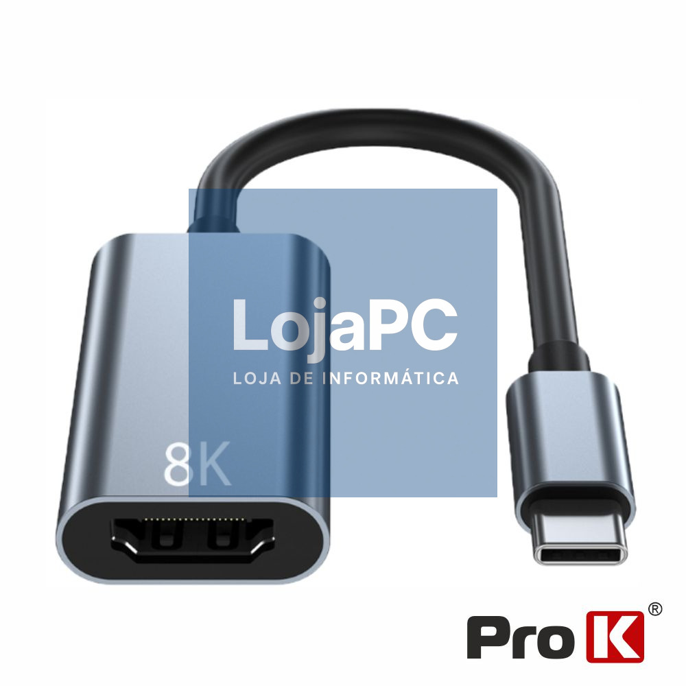 Cabo Adaptador USB-C Macho / HDMI Fêmea 8K PROK
