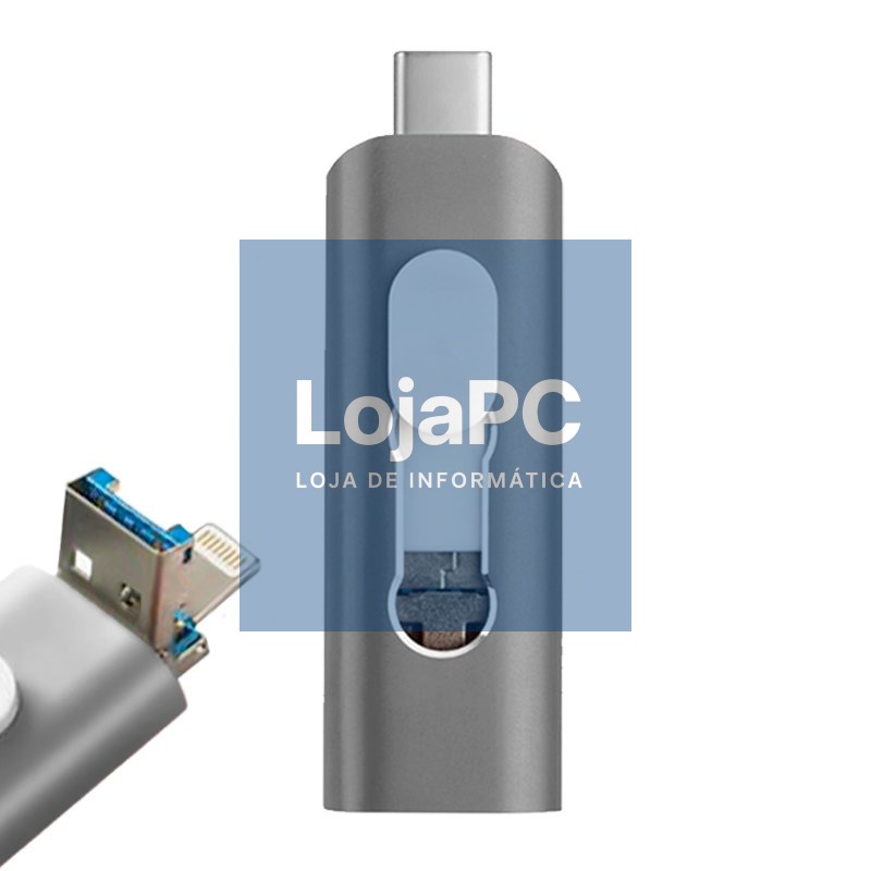 Pen Drive x USB 128 GB COOL (3 in 1) Lightning / Type-C / USB Gray