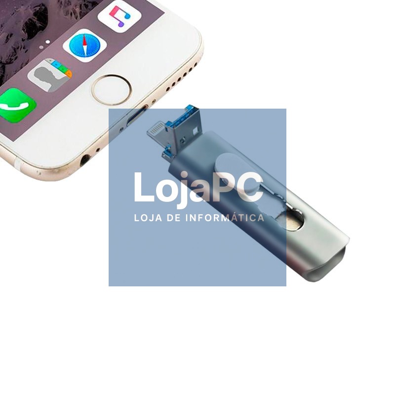 Pen Drive x USB 128 GB COOL (3 in 1) Lightning / Type-C / USB Gray — imagem 3