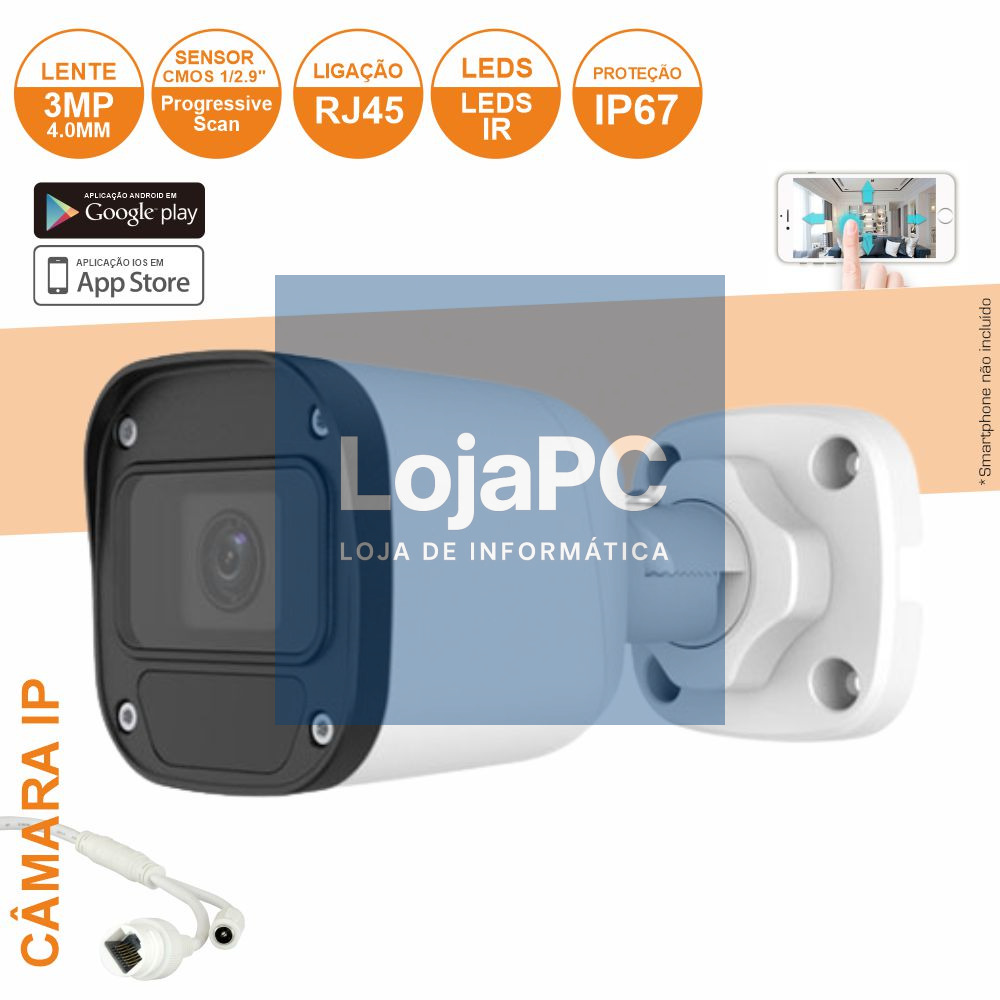 Câmara Vigilância IP Cmos 1080p 3mp IP67