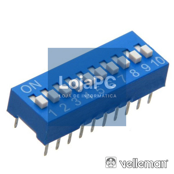 INTERRUPTOR DIP 10 POSIÇÕES VELLEMAN
